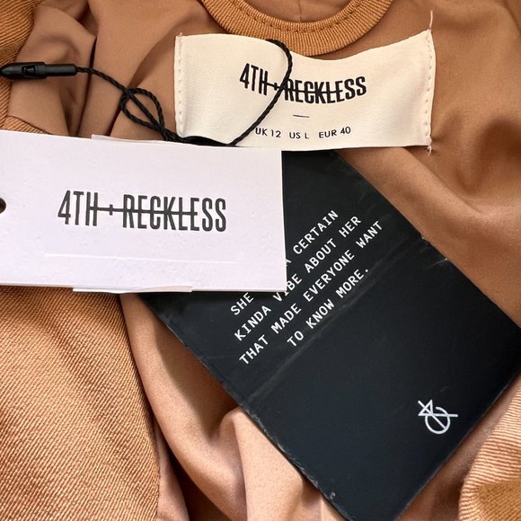 NWT 4th Reckless -TAN TAILORED SINGLE BREASTED BLAZER - ROUX - Size Large - Picture 10 of 11